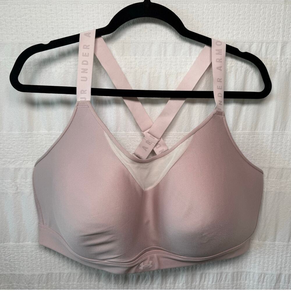 Under Armour Infinity High Sports Bra, Light Pink, Size 3X